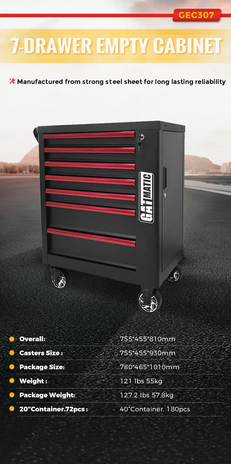 GEC307 7-Drawer Empty Tool Cabinet