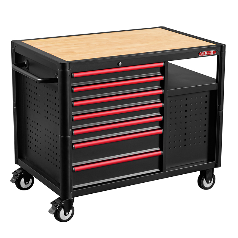 12 Drawers Wood Worktop Tool Trolley