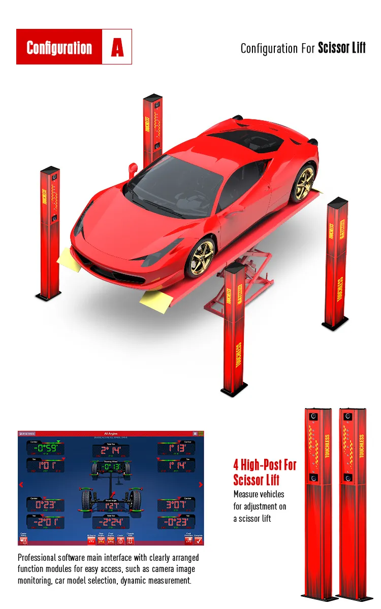 GA-800A 4 high-post touchless wheel alignment