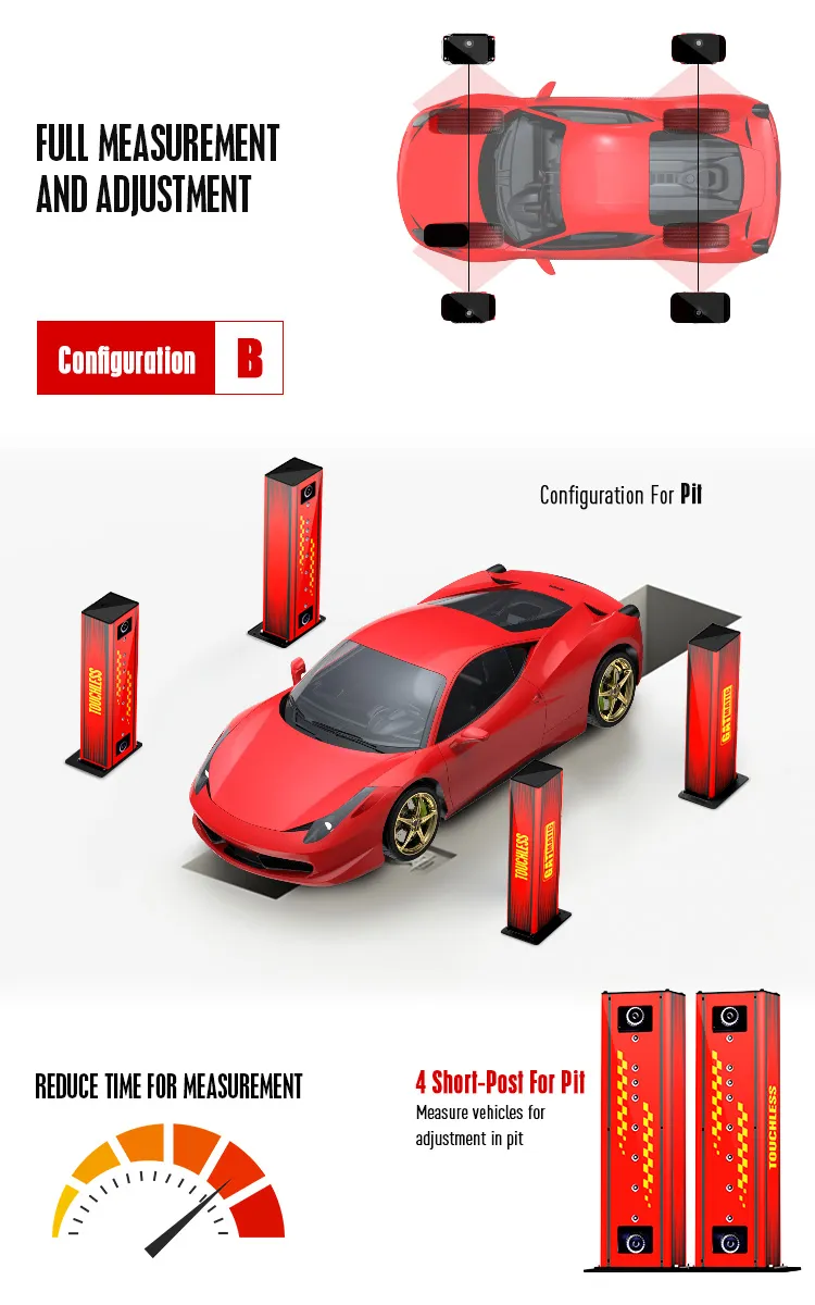 GA-800B 4 short-post touchless wheel alignment