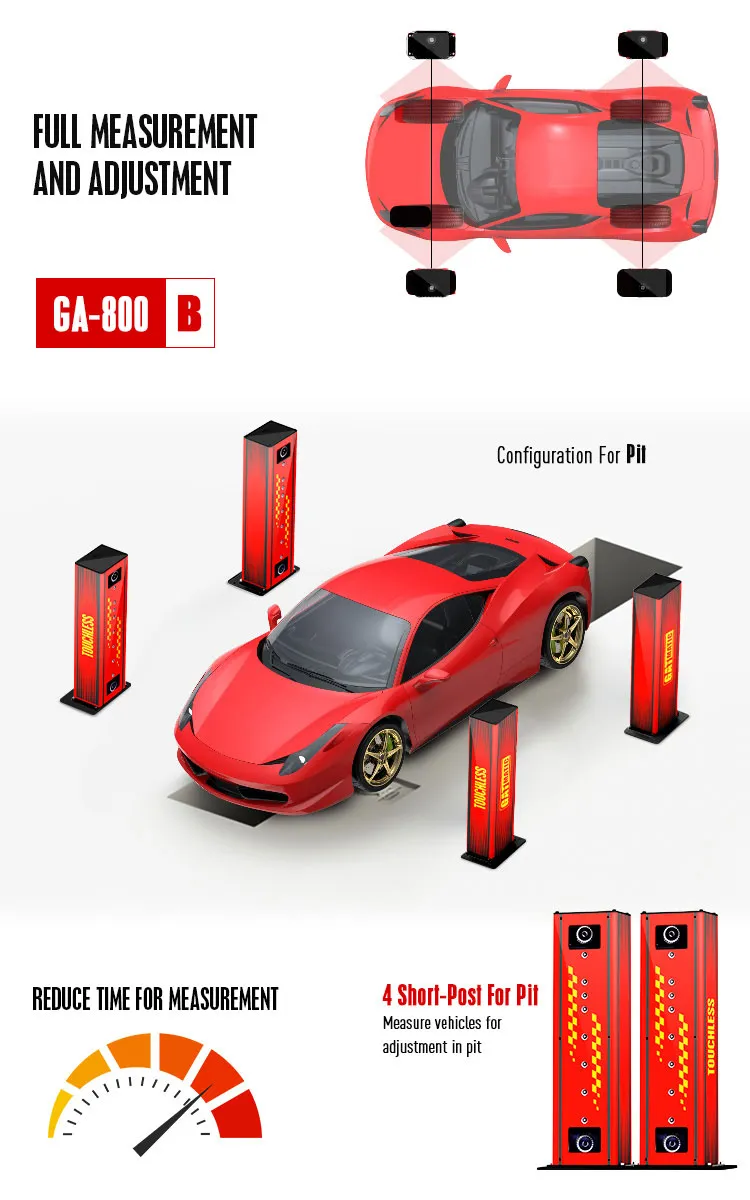 GA-800B 4 short-post touchless wheel alignment
