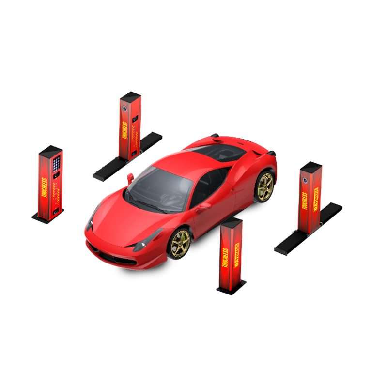 GA-800 ProB using High-resolution Cameras, Laser Emitter, and 3D Modeling to obtain Chassis & Wheel Alignment Data.